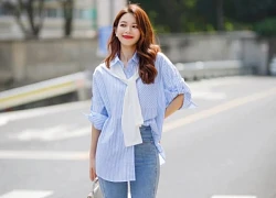 Bí kíp phối áo sơ mi và quần jeans mang nét cá tính độc đáo