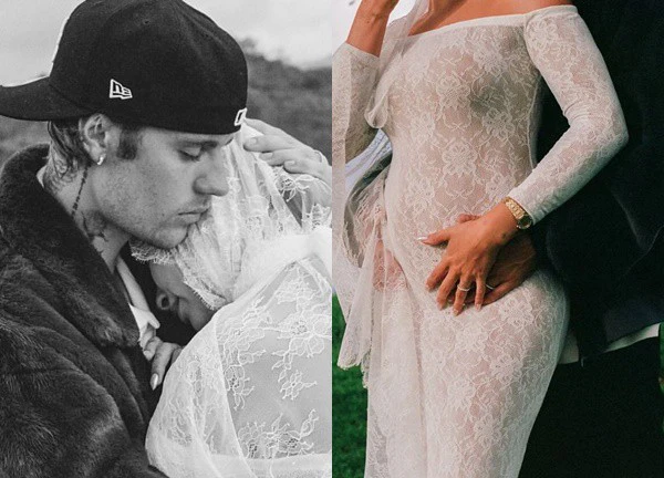 HOT: Justin Bieber và Hailey Bieber chuẩn bị đón con đầu lòng, bộ ảnh váy cưới bụng bầu hút gần 10 triệu like