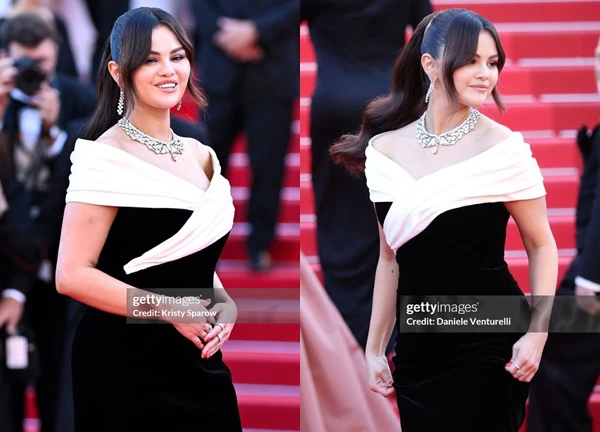 Thảm đỏ Cannes ngày 5: Selena Gomez chiếm spotlight khi mặc khác xa màn "nhá hàng" bốc lửa, Đồng Lệ Á tạo dáng "lầy lội" bên Bành Vu Yến