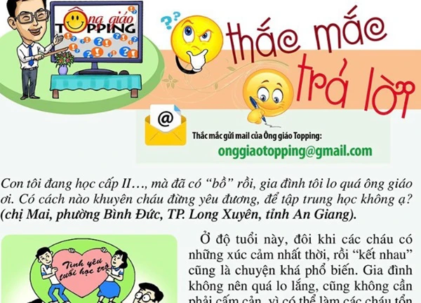 Con tôi đang học cấp II..., mà đã có "bồ" rồi, gia đình tôi lo quá ông giáo ơi!