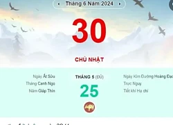 Lịch âm hôm nay - Xem lịch âm ngày 30/6