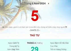 Lịch âm hôm nay - Xem lịch âm ngày 5/6