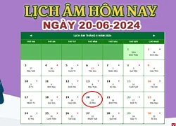 Lịch âm 20/6 - Âm lịch hôm nay 20/6 chính xác nhất - lịch vạn niên 20/6/2024