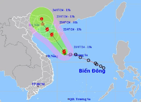 Bão số 2 hướng vào đất liền, phía Đông Bắc Bắc Bộ hứng mưa lớn trên 250mm