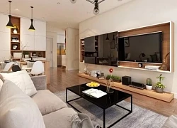 Mẫu thiết kế căn hộ 80m2 có 2 phòng ngủ