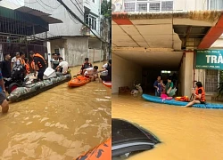 Cư dân Thái Nguyên chèo sup tự cứu nhau, mời người lạ tới nhà tránh lũ