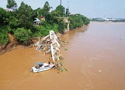 Hình ảnh đầu tiên tại các vị trí lực lượng tìm kiếm nạ.n nhâ.n vụ sập cầu Phong Châu