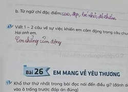 Đề bài yêu cầu "Viết 1, 2 câu cảm động về câu chuyện Hai anh em", học sinh ngoáy bút 4 từ không ai ngờ!