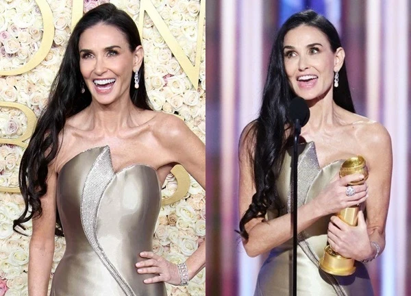 Ngôi sao "Oan hồn" Demi Moore chờ 45 năm để thắng Quả cầu vàng