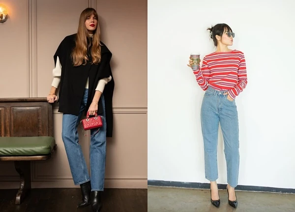 Đây là cách mặc đẹp quần jeans xanh cuối đông