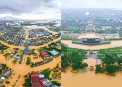 Cảnh tượng 'xứ Huế thơ mộng' giữa bốn bề biển nước nhìn từ trên cao