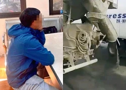 CSGT Hà Nội xử phạt tài xế xe bồn làm rơi vãi bê tông xuống đường