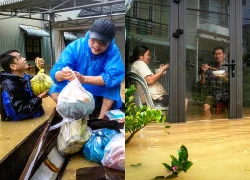 Vượt dòng nước lũ ngang đầu, chia nhau từng gói mì, hộp bánh
