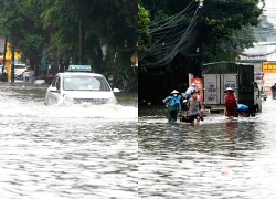 'Cơn ác mộng' lúc sáng sớm ở Thủ đô, nước mênh mông tận vành đai 3 trên cao