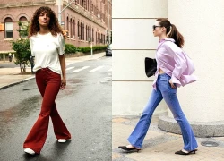 Quần jeans ống loe cạp cao, xu hướng denim nổi bật mùa thu 2025