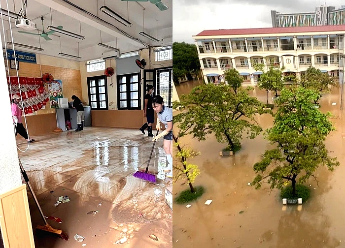 Trường học giữa Hà Nội đóng cổng 10 ngày liên tiếp kể từ trận lụt 30/9