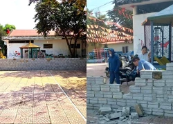 Vụ xây tường rào chắn ngang trường học ở Thanh Hóa: Dân tự nguyện tháo dỡ