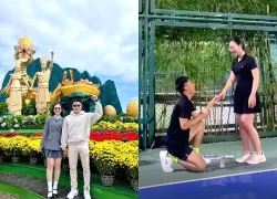 Đang đánh pickleball, cô gái bất ngờ được "thầy" dạy cầu hôn ngay trên sân