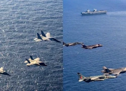 Tiêm kích Su-30 Ấn Độ diễn tập đánh cận chiến với F-35 Anh