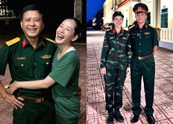 Chi Pu hạnh phúc khi được mặc quân phục cùng với bố là Đại tá