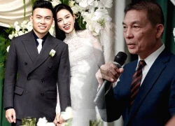 Phát biểu &#8220;xin dâu&#8221; gây sốt của chủ tịch Sơn Hải, chồng Đỗ Hà lộ biểu cảm lạ