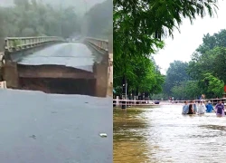 Lũ lớn cuốn sập cầu ở Huế, hàng nghìn hộ dân bị chia cắt