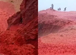 Sau trận mưa kỳ lạ, bãi biển bất ngờ nhuộm đỏ như máu, cơ quan lữ hành nói: Liên quan tới tên gọi nơi này