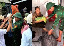 Những người lính biên phòng gác lại niềm riêng, đi về vùng tâm lũ giúp dân