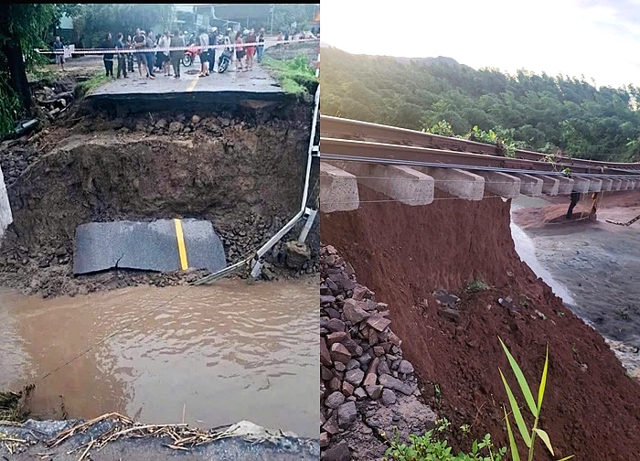 Đường sắt tê liệt, đường bộ chia cắt vì bão số 13