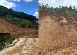 Sau động đất 4,0 độ, ngọn đồi ở Quảng Ngãi phát nổ vùi lấp đường