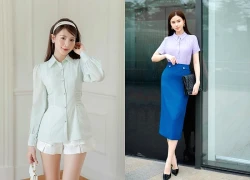 Áo sơ mi cổ đức 'tái sinh' vẻ ngoài thanh lịch chuẩn quý cô