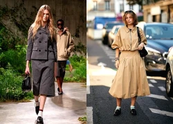 Chân váy midi và giày lười, bộ đôi kết hợp đi làm đi chơi đều đẹp