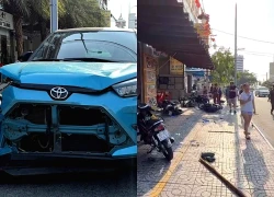 Ô tô leo vỉa hè tông loạt xe máy, hất tung người đàn ông đi bộ ở TPHCM