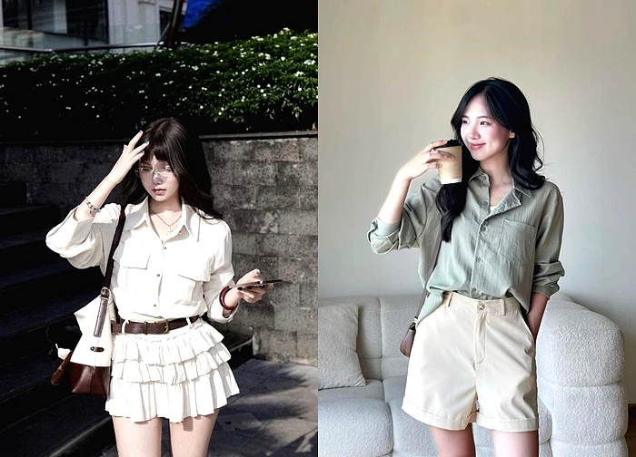 Vải đũi trở lại với áo sơ mi, váy... đúng chất 'mộc mà sang'