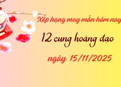 Xếp hạng may mắn tử vi 12 cung hoàng đạo ngày 15/11/2025: 3 cung top 1