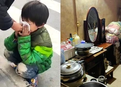 Xót xa hình ảnh bé gái lom khom nhặt đồ ăn bên đường giữa giá rét