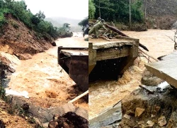 Cầu bị lũ cuốn gãy đôi, hơn 1.200 người dân bị cô lập