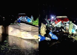 Hiện trường vụ đá lăn đè xe khách ở Khánh Hòa khiến 6 người tử vong