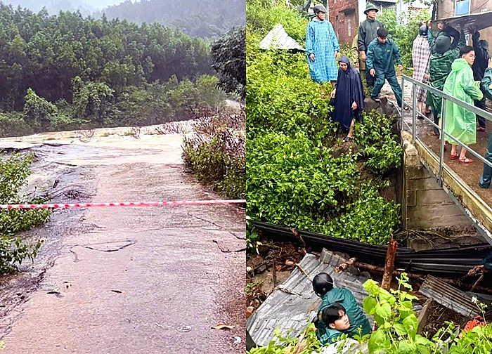 Mưa lớn dồn dập ở Khánh Hòa, nhiều hộ dân bị cô lập