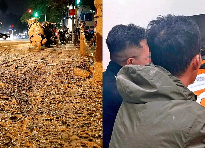 Phạt tài xế ô tô tải làm rơi bùn xuống phố Hà Nội khiến nhiều lái xe bị ngã