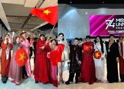 Đoàn Việt Nam sang Thái cổ vũ Hương Giang thi chung kết MU, náo loạn cả sảnh chờ