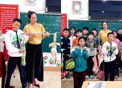 Học trò gánh thịt, cá, rau tặng cô giáo ngày 20/11