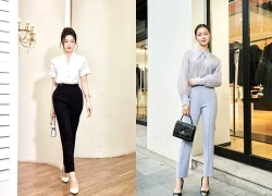 Áo sơ mi phối quần baggy, vẻ đẹp chuẩn công sở cho các quý cô