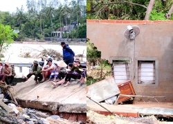 Cảnh nhói lòng ở vùng lũ Đắk Lắk: Những cánh tay chờ một suất chăn màn, hàng hóa cứu trợ1