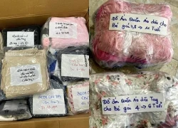 Những tờ giấy note theo túi quần áo gửi về miền Trung lúc này: Thương nhau từ cái nhỏ nhất!