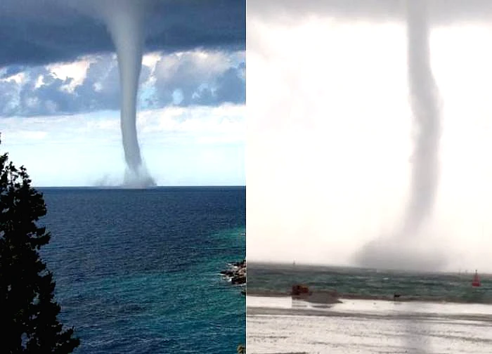 Vòi rồng khổng lồ trên biển, báo hiệu điều sốc