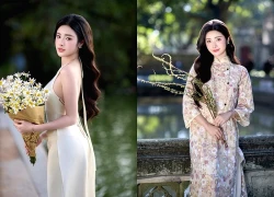 Nhan sắc trong trẻo của Hoa khôi Đinh Hoài An trong nắng thu Hà Nội