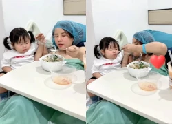Bà Nhân Vlog gây tranh cãi vì clip nằm viện đút con ăn, trang phục "gây ngượng"