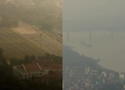 Loạt công trình biểu tượng của Hà Nội chìm trong lớp mù dày đặc