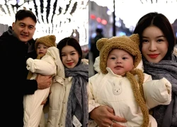 Gia đình thủ môn Lâm Tây và Yến Xuân đưa con trai về Nga, khung hình gia đình đẹp xuất sắc
